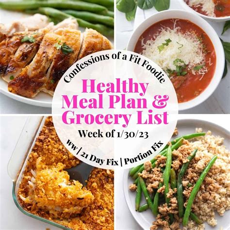 healthy weekly meal plan week   confessions   fit foodie
