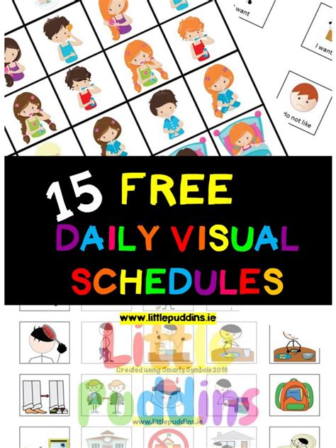 printable preschool schedule cards