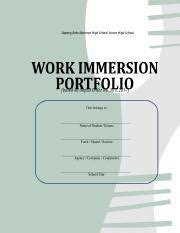 work immersion portfolio based  depedpdf preface rationale