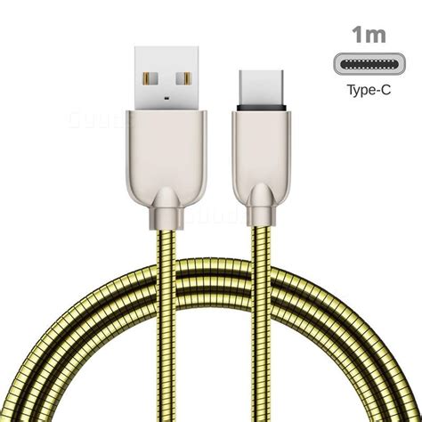 metal  sharp zinc alloy spring type  data charging cable usb   usb  cable golden