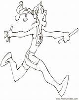 Coloring Runner Relay Pages Running Girl Runners sketch template