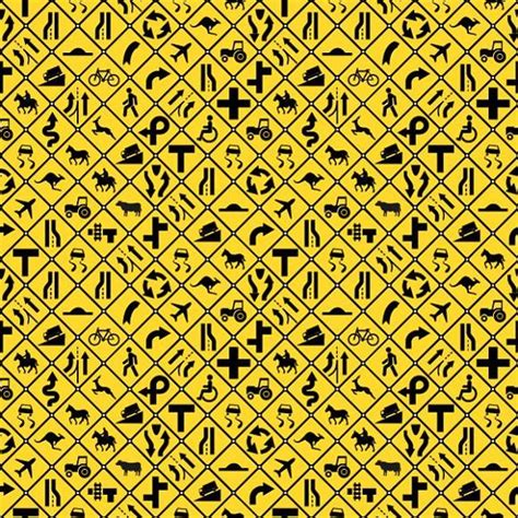 road signs seamless pattern yellow road signs road signs seamless