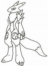 Renamon Digimon Colouring Pages Lineart Deviantart Search sketch template
