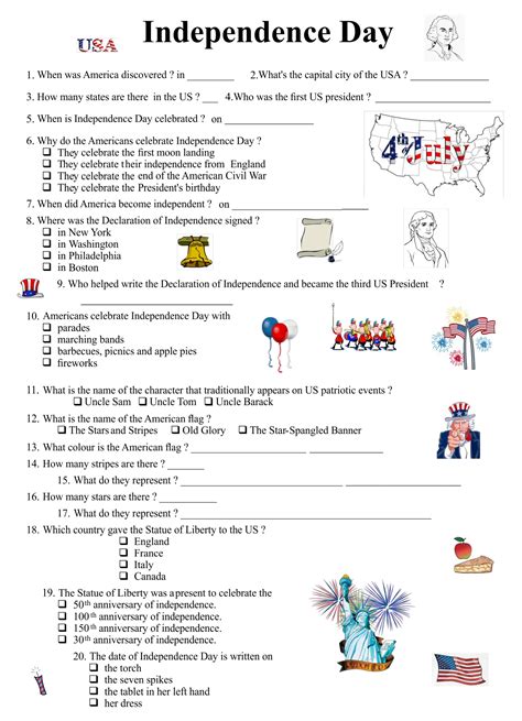 4th Of July Trivia Printable Free