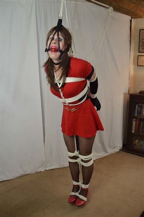 Sissy In Red Bound And Gagged Sissies