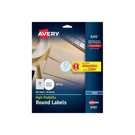 avery high visibility inkjet multipurpose labels    matte