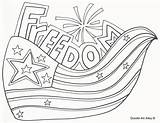 Independence Coloring Pages Freedom Doodle Alley Flag Drawing Memorial Getdrawings sketch template