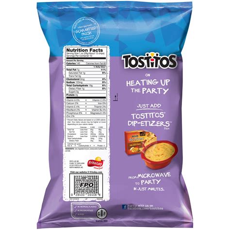 tostitos chips nutrition label labels   ideas