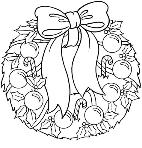 coloring pages christmas wreath printable  kids adults