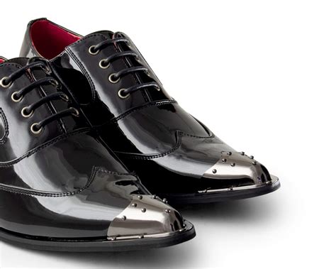 mens black patent shoes  metal toe buy  happy gentleman