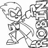 Teen Titans Coloring Pages Robin Kids sketch template