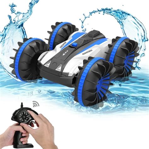 allcaca  rc car boat land water rc stunt car double sided remote control  road vehicle