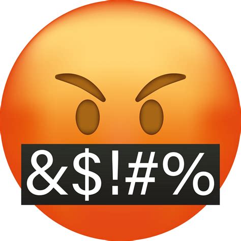 angry swearing emoji emoticon  swear words censored  grawlix symbols  vector art