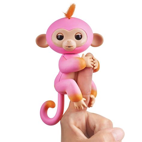 amazoncom fingerlings tone monkey summer pink  orange accents interactive baby pet