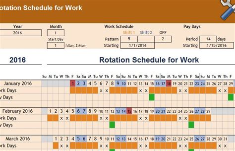 8 Hour Rotating Shift Schedule Excel ~ Excel Templates