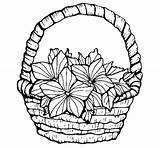 Basket Flowers Coloring Pages Drawing Clipart Flower Lovely Colouring Color Cliparts Pretty Printable Tocolor Library Print Choose Board sketch template