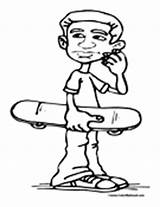 Coloring Skateboarding Pages Ramp Skateboarder Skateboard Template sketch template