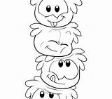Penguin Coloring Pages Club Puffles Getdrawings sketch template