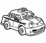 Herbie Taxi Coloring Pages Colorear Coloringcrew Car Cars sketch template