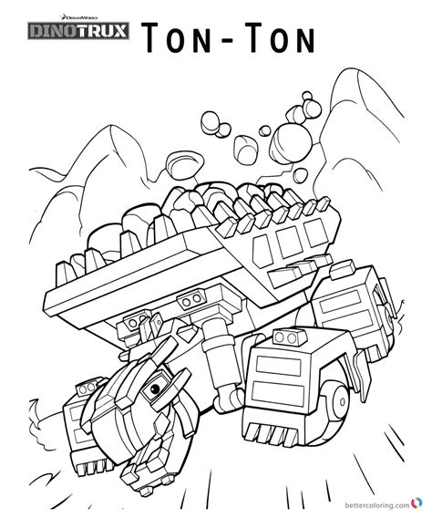 dinotrux characters coloring pages