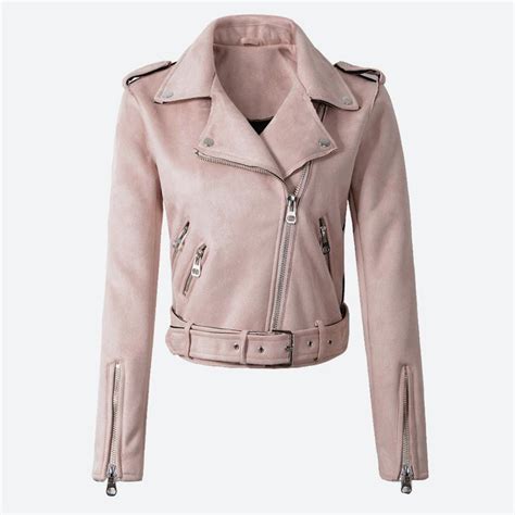 2020 Women S Faux Pu Leather Spring Suede Short Jacket