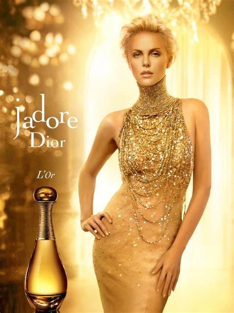 woman   gold dress    bottle  jadore dior