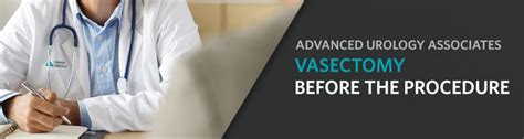 before your vasectomy procedure advanced urology associates