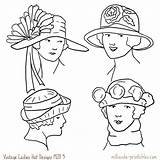Hats Ladies Hat Embroidery Clipart Vintage Printable Women Sewing Patterns Library Womens Lady Clip Insertion Codes Different Designs Drawing Milliande sketch template