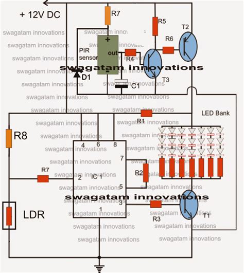 pir controlled led driver circuit circuit diagram centre
