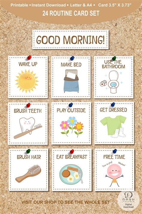 printable daily routine cards  kids visual routine cards etsy