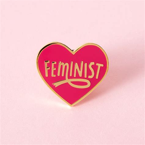 feminist heart enamel pin by punky pins