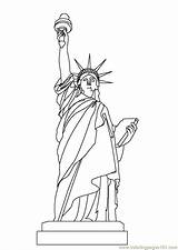 Statue Liberty Coloring Pages Printable Usa Color Online Countries sketch template