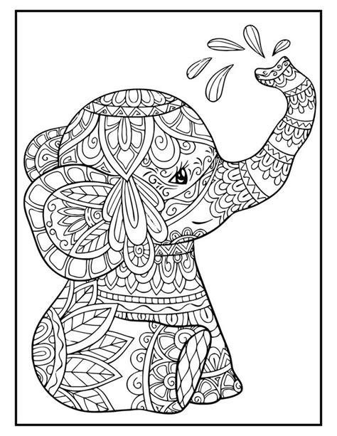 elephant mandala coloring pages  page elephant coloring book