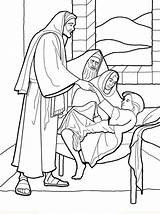 Jesus Coloring Heals Sick Pages People Popular Colouring sketch template