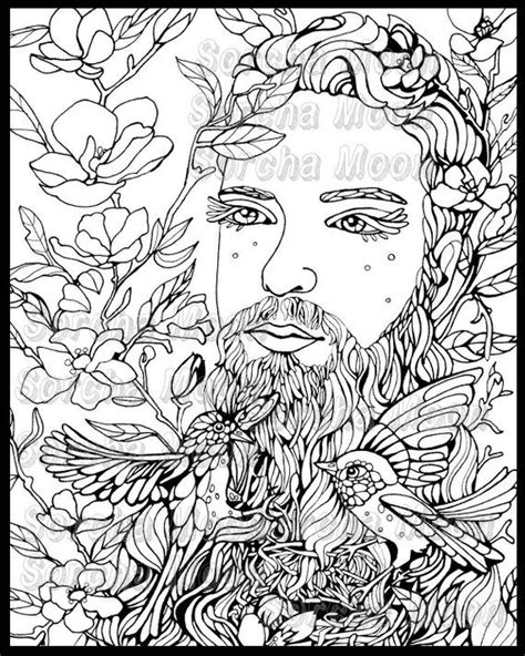 bearded man coloring page  adults adult coloring pages coloring