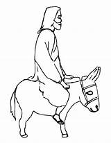 Donkey Jesus Riding Enters Coloring Jerusalem Kids Pages Christian Crossmap Sunday sketch template