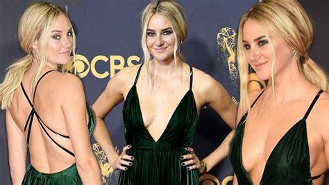 shailene woodley stuns in cleavage baring emmys dress youtube