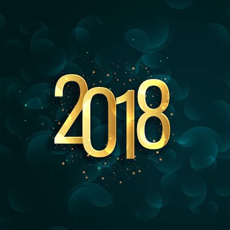 Premium Vector Happy New Year 2018 Background With Text Writtern In