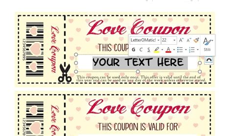 Printable Love Coupons Easy Customizable Valentine S Day