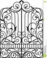 Wrought Gate Iron Door Preview sketch template