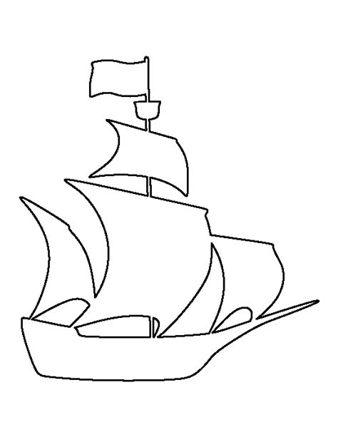 pirate ship pattern   printable outline  crafts creating