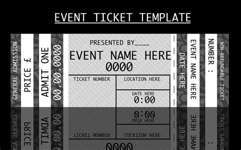 concert ticket template  printable