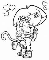 Dora Amistad Aventureira Explorer Amor Netart Pintando Hugging Iago Uma Botas Coloringcity sketch template