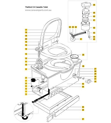thetford  cassette toilet diagram caravan parts