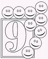 Coloring Pages Number Easy Nine sketch template
