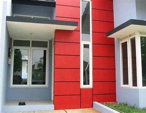 kombinasi warna cat merah rumah bagian luar  bagus