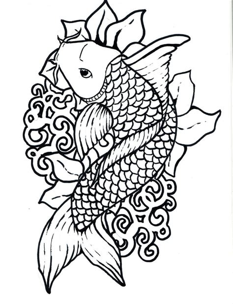 koi fish tattoo designs sketch collection  fish coloring page