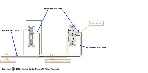 switched outlet wiring diagram easy wiring