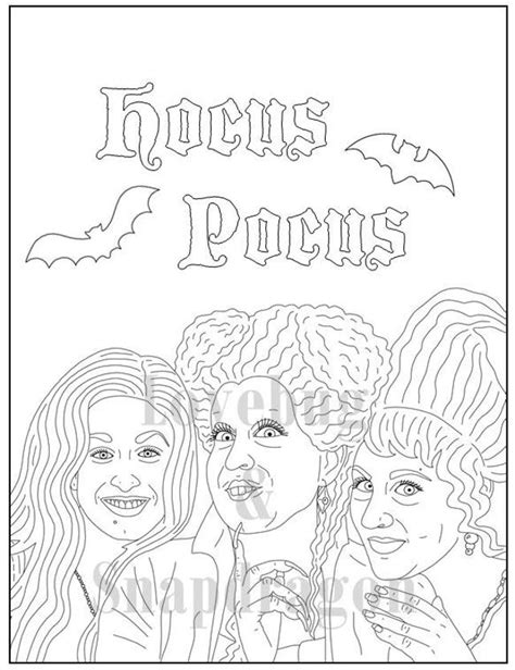 hocus pocus coloring book instant printable digital file etsy