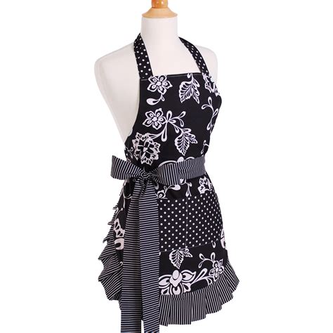 flirty aprons women s apron in sassy black and reviews wayfair